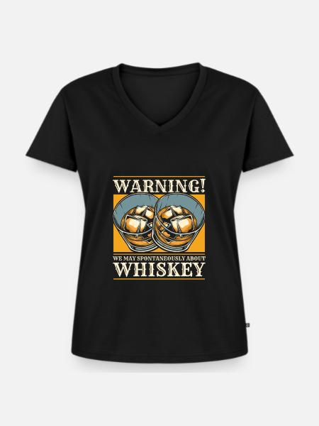 Whisky Whiskey Witzig - Frauen Premium Bio T-Shirt mit V-Ausschnitt - Schwarz