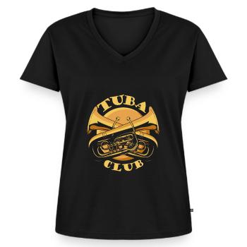 Fanfare procession tuba - Women's Premium Organic V-neck T-shirt - black - Front - AI Model Female 172 light (172cm)