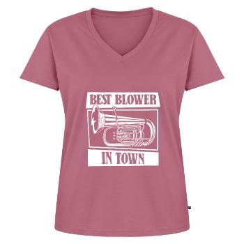 Fanfare procession tuba - Women's Premium Organic V-neck T-shirt - mauve - Front - AI Model Female 172 dark (172cm)
