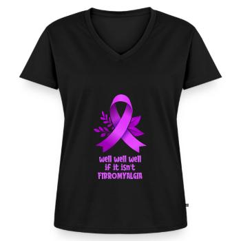 Fibromyalgie Rheuma Niedlich - Frauen Premium Bio T-Shirt mit V-Ausschnitt - Schwarz - Vorne - AI Model Female 172 light (172cm)