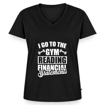 Buchhalter Steuerberater Fitnessstudio - Frauen Premium Bio T-Shirt mit V-Ausschnitt - Schwarz - Vorne - AI Model Female 172 light (172cm)