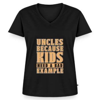 Onkel Sjov - Premium økologisk T-shirt til kvinder - sort - Foran - AI Model Female 172 light (172cm)