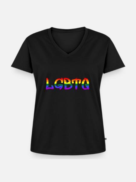 LGBTQ - Frauen Premium Bio T-Shirt mit V-Ausschnitt - Schwarz