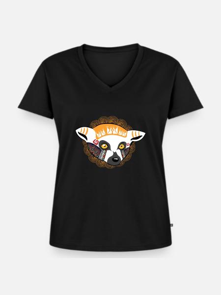 Globaler Nomade - Frauen Premium Bio T-Shirt mit V-Ausschnitt - Schwarz
