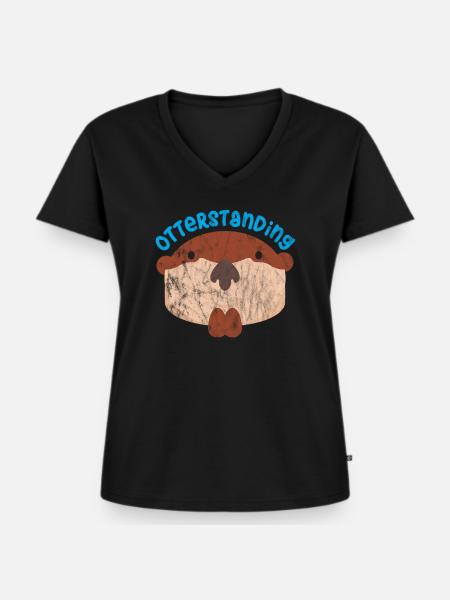 Tierische Wortspiele - Frauen Premium Bio T-Shirt mit V-Ausschnitt - Schwarz