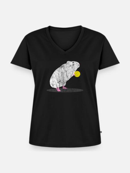 Tiere Ratte und Käse - Frauen Premium Bio T-Shirt mit V-Ausschnitt - Schwarz