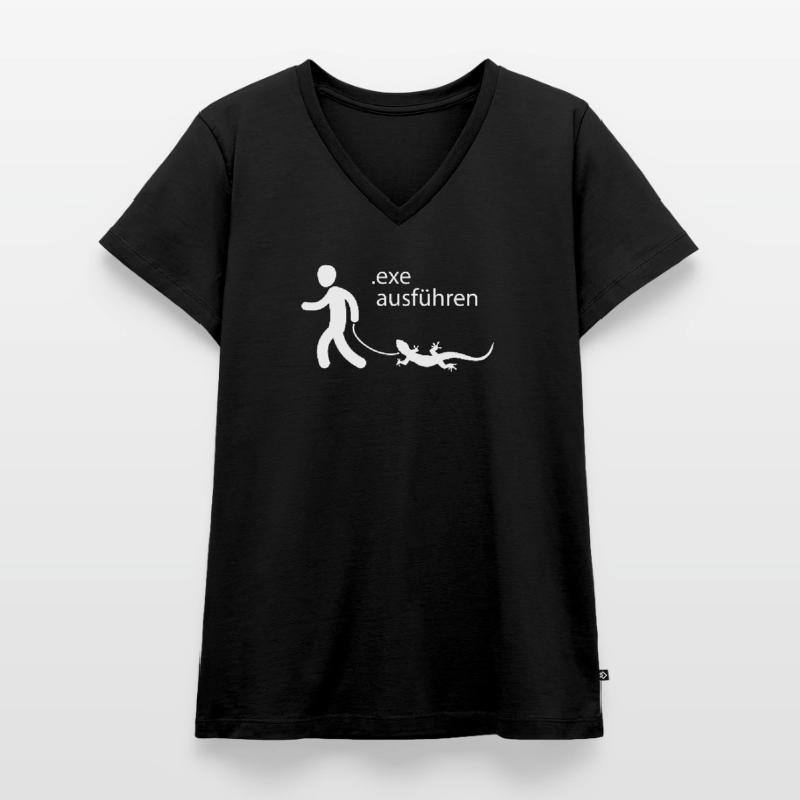 exe ausführen Sys ADMIN Systemadministrator Nerd Frauen Premium Bio T-Shirt mit V-Ausschnitt