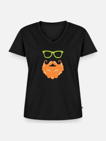 St Patricks Day Beard - Frauen Premium Bio T-Shirt mit V-Ausschnitt - Schwarz