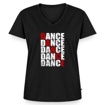 Danse Danseuse Danseuse musique - T-shirt encolure en V Premium bio Femme - noir - Devant - AI Model Female 172 light (172cm)