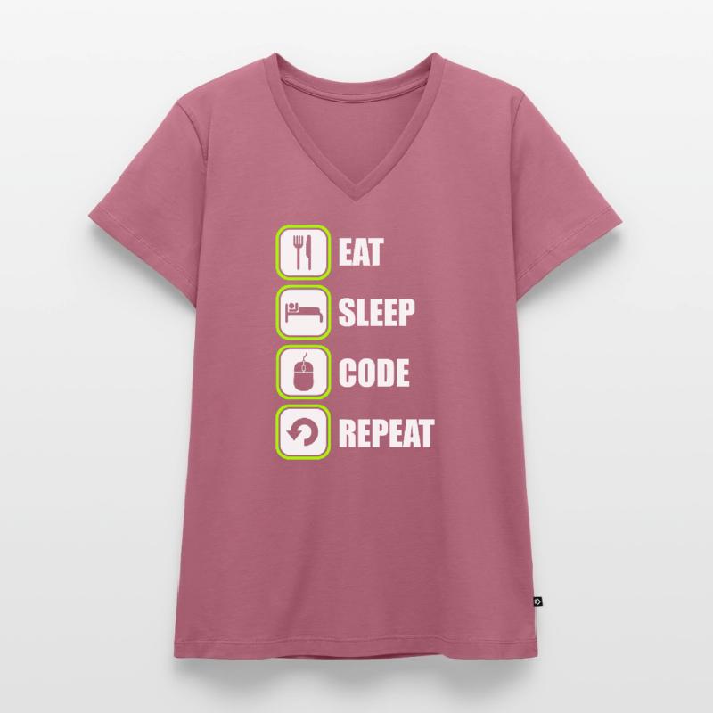 Prgrammierer Programmiererin Programmieren Code Frauen Premium Bio T-Shirt mit V-Ausschnitt