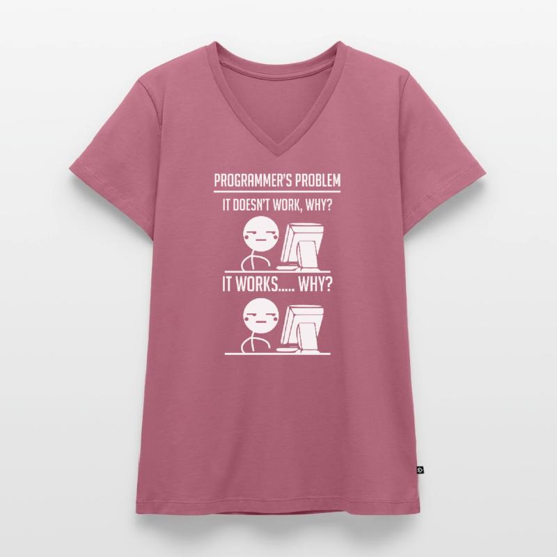 Programmierer Code Entwickler Frauen Premium Bio T-Shirt mit V-Ausschnitt
