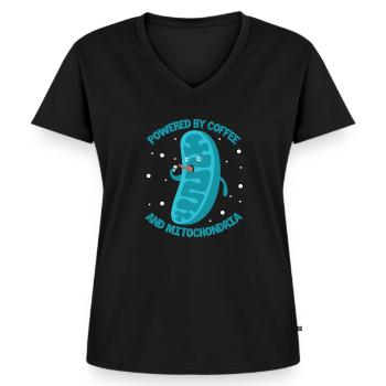 Biologie - Frauen Premium Bio T-Shirt mit V-Ausschnitt - Schwarz - Vorne - AI Model Female 172 light (172cm)