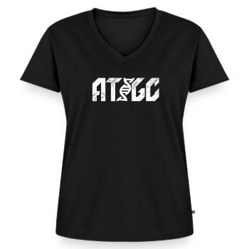 la biologie - T-shirt encolure en V Premium bio Femme - noir - Devant - AI Model Female 172 light (172cm)