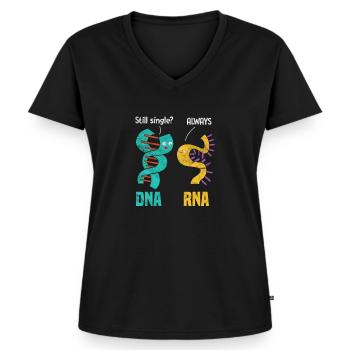Biologie - Frauen Premium Bio T-Shirt mit V-Ausschnitt - Schwarz - Vorne - AI Model Female 172 light (172cm)