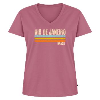 Rio de Janeiro - T-shirt encolure en V Premium bio Femme - mauve - Devant - AI Model Female 172 dark (172cm)