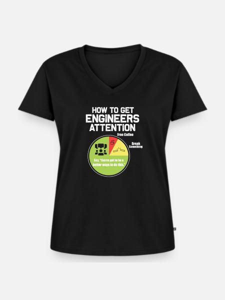 Ingenieur - Frauen Premium Bio T-Shirt mit V-Ausschnitt - Schwarz