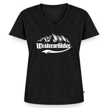 Westerwälder Geschenk Westerwald - Frauen Premium Bio T-Shirt mit V-Ausschnitt - Schwarz - Vorne - AI Model Female 172 light (172cm)
