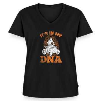 Quad ATV - Frauen Premium Bio T-Shirt mit V-Ausschnitt - Schwarz - Vorne - AI Model Female 172 light (172cm)