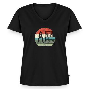 Architekt - Frauen Premium Bio T-Shirt mit V-Ausschnitt - Schwarz - Vorne - AI Model Female 172 light (172cm)