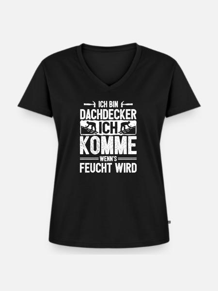 Dachdecker Handwerker Dachdeckermeister Baustelle - Frauen Premium Bio T-Shirt mit V-Ausschnitt - Schwarz