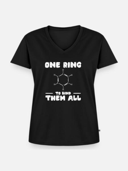 Chemie Benzolring Molekül Bindung - Frauen Premium Bio T-Shirt mit V-Ausschnitt - Schwarz