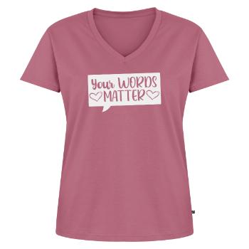 Speech Pathologist Words Speech Language Pathology - Women's Premium Organic V-neck T-shirt - mauve - Front - AI Model Female 172 dark (172cm)