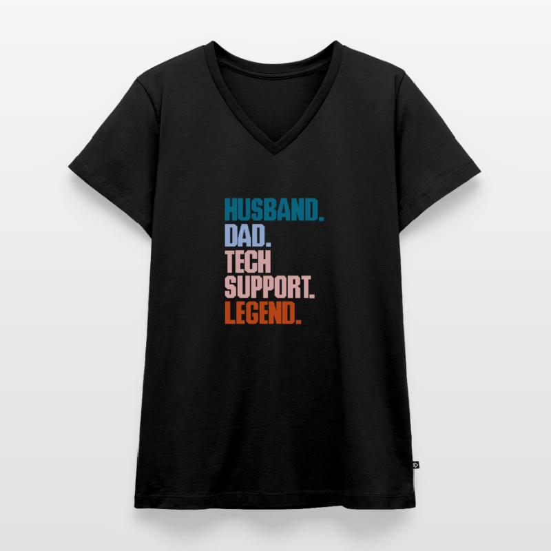 Technischer Support Computer It Admin Geschenk Frauen Premium Bio T-Shirt mit V-Ausschnitt