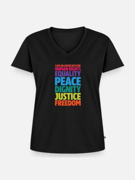 Menschenrechte - Frauen Premium Bio T-Shirt mit V-Ausschnitt - Schwarz