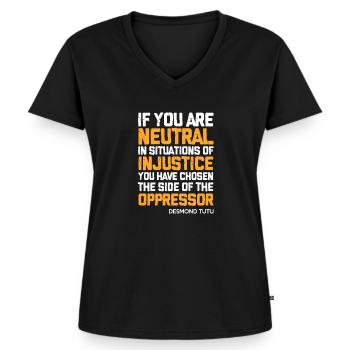 Menschenrechte - Frauen Premium Bio T-Shirt mit V-Ausschnitt - Schwarz - Vorne - AI Model Female 172 light (172cm)