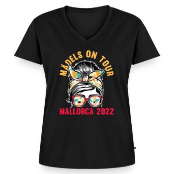 Mädels on Tour Mallorca 2022 - Frauen Premium Bio T-Shirt mit V-Ausschnitt - Schwarz - Vorne - AI Model Female 172 light (172cm)
