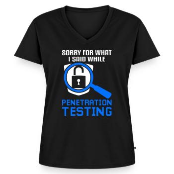 Cybersecurity Penetration Testing - Women's Premium Organic V-neck T-shirt - black - Front - AI Model Female 172 light (172cm)
