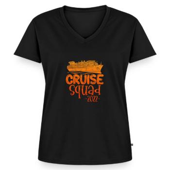 Kreuzfahrt 2022 Kreuzfahrtschiff Urlaub Geschenk - Frauen Premium Bio T-Shirt mit V-Ausschnitt - Schwarz - Vorne - AI Model Female 172 light (172cm)