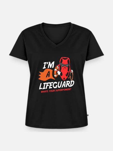Lifeguard Swimmer - Frauen Premium Bio T-Shirt mit V-Ausschnitt - Schwarz