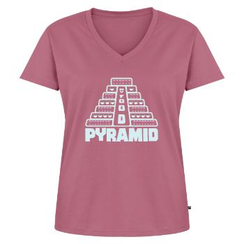Lebensmittelpyramide Kaffee Wein Trinken - Frauen Premium Bio T-Shirt mit V-Ausschnitt - Mauve - Vorne - AI Model Female 172 dark (172cm)