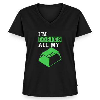 Cyber Security Computer Key Software Engineer - Women's Premium Organic V-neck T-shirt - black - Front - AI Model Female 172 light (172cm)