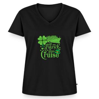 Kreuzfahrt St Patricks Day - Frauen Premium Bio T-Shirt mit V-Ausschnitt - Schwarz - Vorne - AI Model Female 172 light (172cm)
