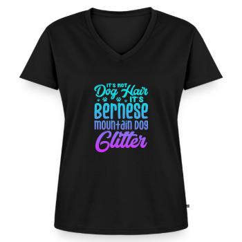 Bouvier bernois - T-shirt encolure en V Premium bio Femme - noir - Devant - AI Model Female 172 light (172cm)