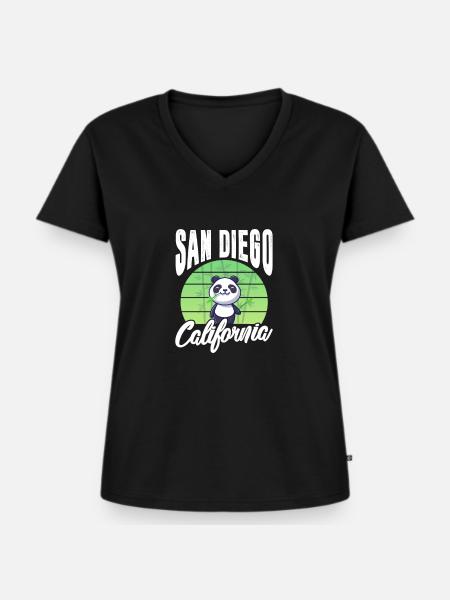 San Diego - Frauen Premium Bio T-Shirt mit V-Ausschnitt - Schwarz