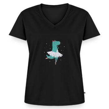 Ballett - Frauen Premium Bio T-Shirt mit V-Ausschnitt - Schwarz - Vorne - AI Model Female 172 light (172cm)