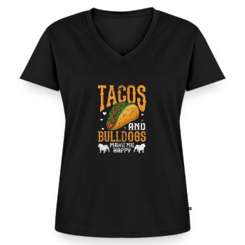 Deutsch Bulldog - T-shirt encolure en V Premium bio Femme - noir - Devant - AI Model Female 172 light (172cm)