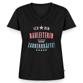 Bauleiterin Beruf - Geschenk - Frauen Premium Bio T-Shirt mit V-Ausschnitt - Schwarz - Vorne - AI Model Female 172 light (172cm)