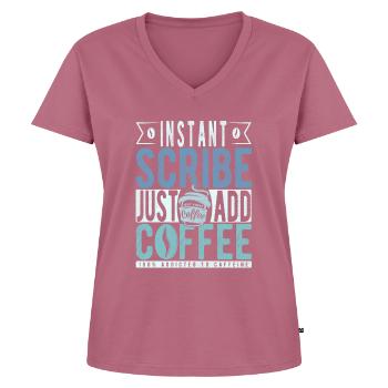 Schreiber Kaffee Spruch - Frauen Premium Bio T-Shirt mit V-Ausschnitt - Mauve - Vorne - AI Model Female 172 dark (172cm)