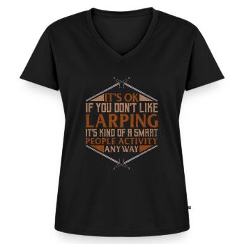 Its Ok If You Don't Like Larping RPG LARP - Women's Premium Organic V-neck T-shirt - black - Front - AI Model Female 172 light (172cm)