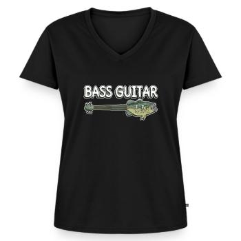 Bass Guitar - Bass Guitarist Bass Player - Women's Premium Organic V-neck T-shirt - black - Front - AI Model Female 172 light (172cm)