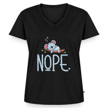 Nope Koala Bär für einen Zoo Tierliebhaber - Frauen Premium Bio T-Shirt mit V-Ausschnitt - Schwarz - Vorne - AI Model Female 172 light (172cm)