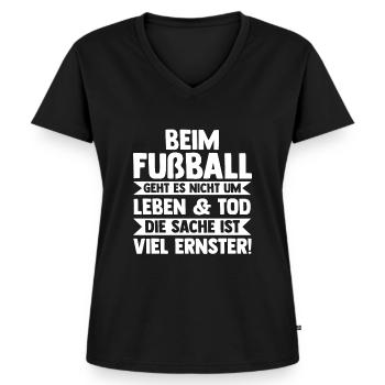 Fußballer Fußballmannschaft Deutschland Fußball - Frauen Premium Bio T-Shirt mit V-Ausschnitt - Schwarz - Vorne - AI Model Female 172 light (172cm)