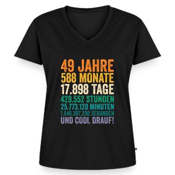 49 Jahre Neunundvierzigster Geburtstag - Frauen Premium Bio T-Shirt mit V-Ausschnitt - Schwarz - Vorne - AI Model Female 172 light (172cm)