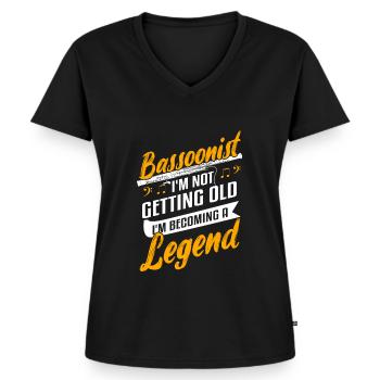 Fagott Faggotist Legende Orchester - Frauen Premium Bio T-Shirt mit V-Ausschnitt - Schwarz - Vorne - AI Model Female 172 light (172cm)