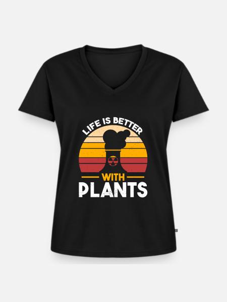 Atomkraftwerk Nuklear Radioaktiv Kernenergie - Frauen Premium Bio T-Shirt mit V-Ausschnitt - Schwarz