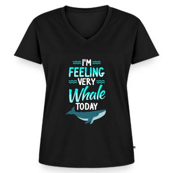 Whales Marine Mammals Humpback Whale Sea - Women's Premium Organic V-neck T-shirt - black - Front - AI Model Female 172 light (172cm)